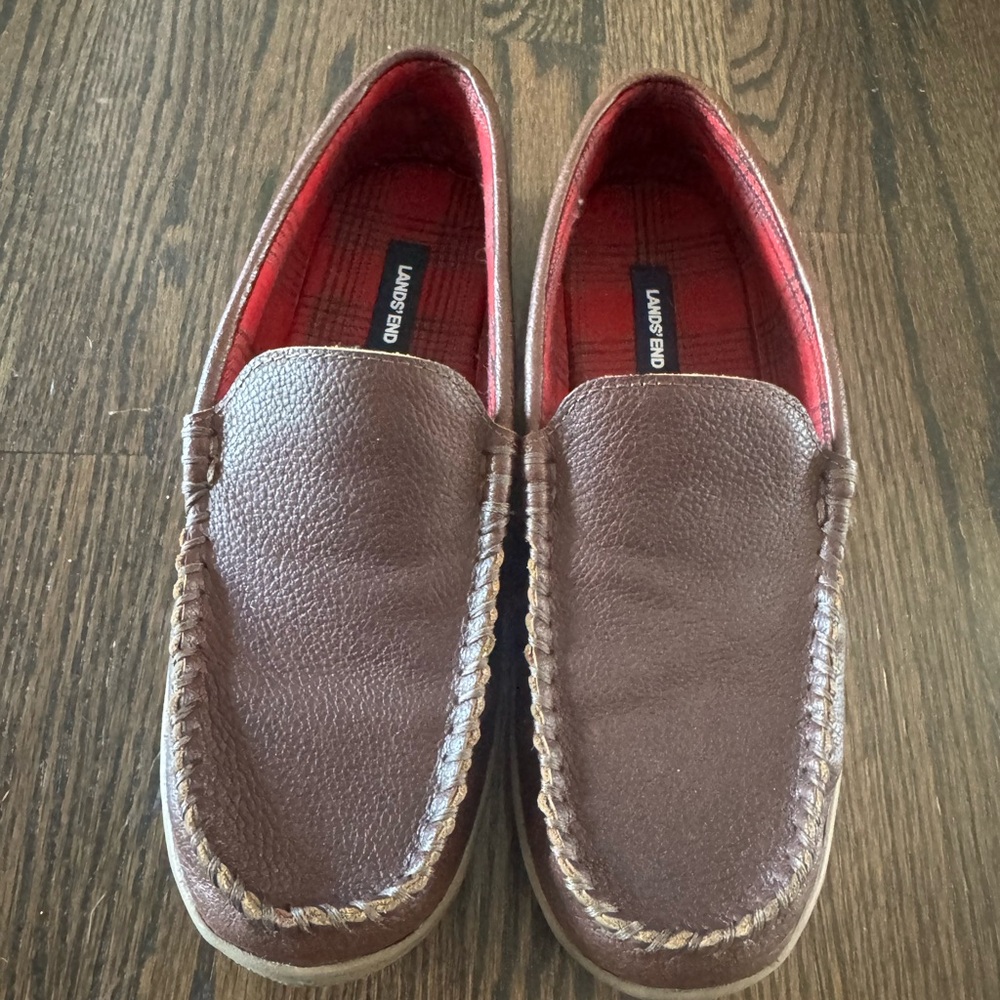 Lands' End Brown Men's Moccasin Slipper